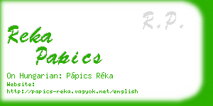 reka papics business card